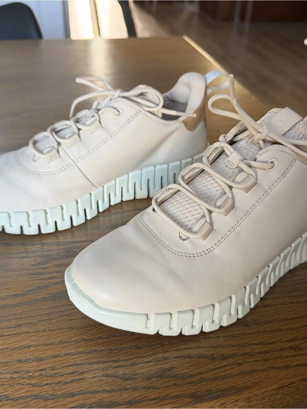 Ecco Women's Sneakers in Light Beige with White Sole